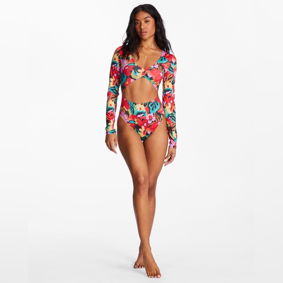 Billabong 🌺 Floral Cutout Bodysuit - Picture 3 of 7